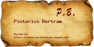 Pinterics Bertram névjegykártya
